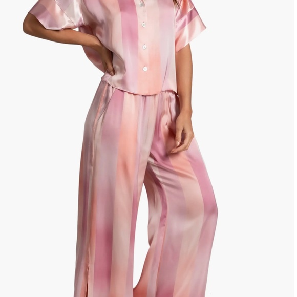 Midnight Bakery Women's 2-Pc. Joplin Satin Pajamas Set - Red - Picture 2 of 5